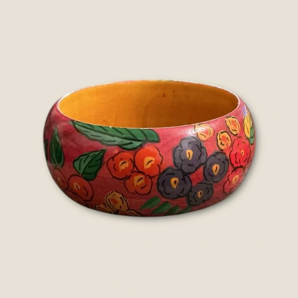 Floral Painted Bangle Bracelet